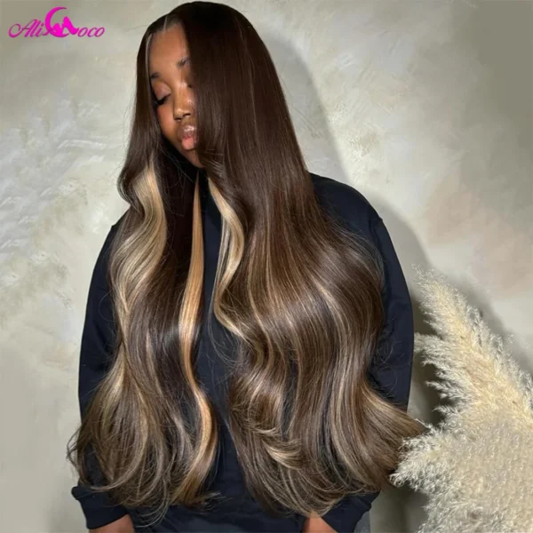 Brown Highlight Blonde Body Wave Wig, 13x6 Lace Sac47cfde1b464bbfb5b65019e4c1d8a2I