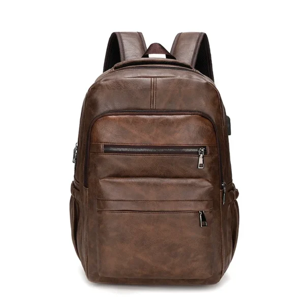  USB Charging Backpack Men PU Leather Bagpack Large Laptop Sad6cbf7292084c8d994e66bf4343a1f0z