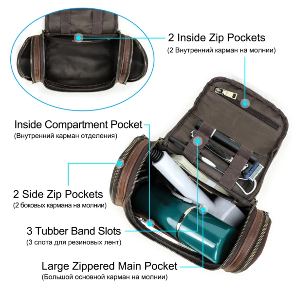 Men Genuine Leather Travel Business Toiletry Shaving Bag Women Retro Cosmetic Sadc1db2ec2dd488980b5550ea4bb56e5p