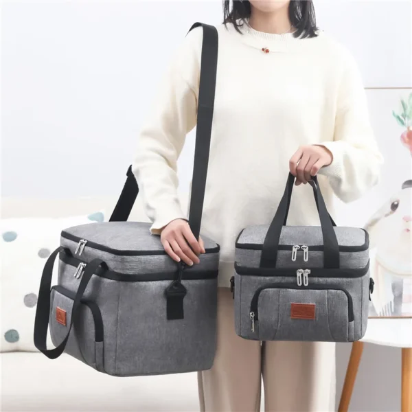 Insulated Double-Layer Tote Cooler Bag - Large Capacity Lunch Box Women/Men, Saf2616adcfa94dc8aa6ccae87f86b3b2T