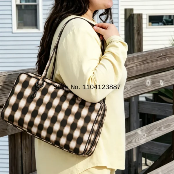 Nylon Square Shoulder Bag Large Capacity Canvas Handbag Lightweight Zipper Tote Saf4e0164e62043b5b4ff580a910bf22b4