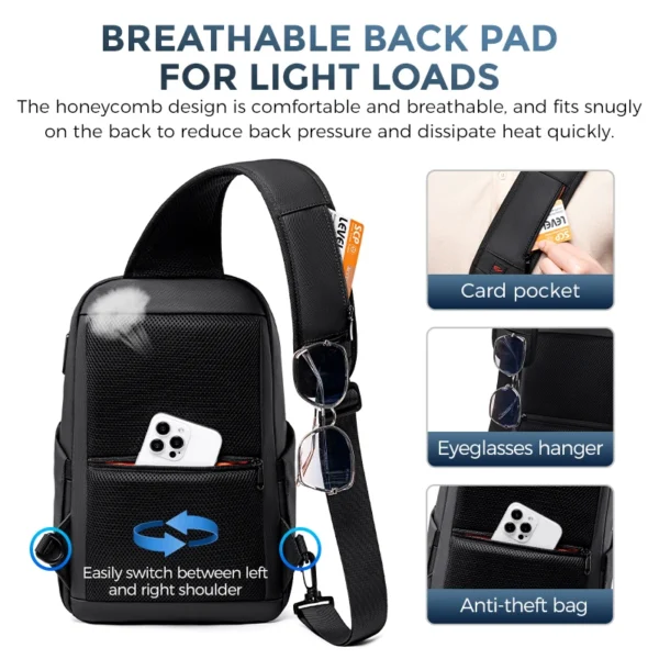 FENRUIEN Men's Single-Shoulder Crossbody Bag, A Convenient Summer Travel Small Backpack, Sb0a67ece5a244d90887ea7cd77080beaP