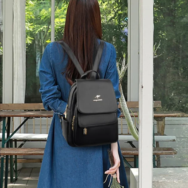 Women's Large Capacity faux leather School Backpack