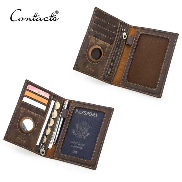 CONTACT'S Genuine Leather Passport Wallet Card Holder Coin Purse AirTag Slot Sb14049a97ae444ae85741a3bef720d2fI