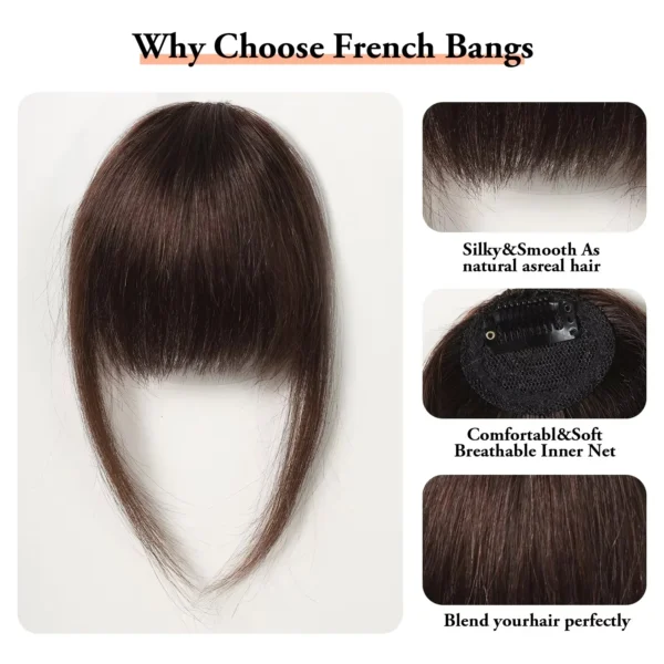100% Human Hair Bangs Natural Brown Wispy Bang Hair Clip in Sb1b83a0bf21a4a1f9c9b4bfb1418badaL