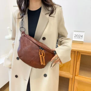 Soft Leather Waist Bag For Women Chain Fanny Pack High quality