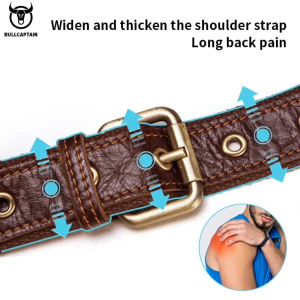 BULLCAPTAIN Men's Genuine Leather Waist Bag Casual Retro Mountaineering Bag Multifunctiona Sb81aa30100564c66ac1561d54ccf5911u