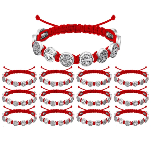 Protection Cord Bracelets, Red/Black, 12-Pack Sbb08f80c4c844703a955012f71388e93l
