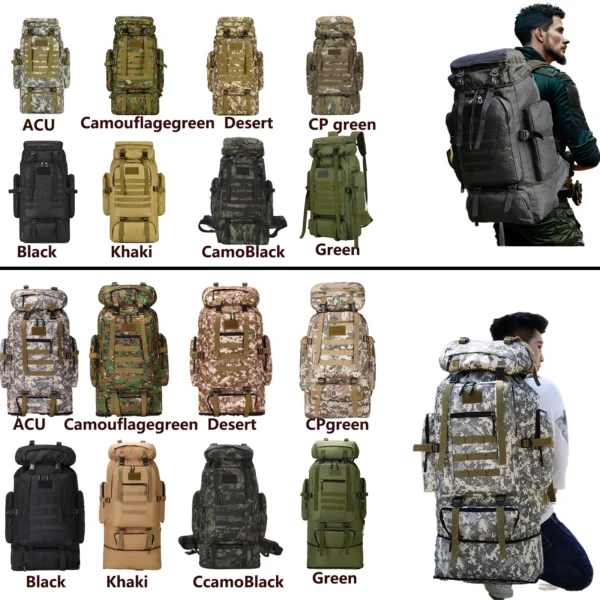 80L/100L Mountaineering Bag Climb Bag Tactical Backpacks Large Backpack Outdoors Hiking Sbc9d6083d34846dc96465dc6f5c551223