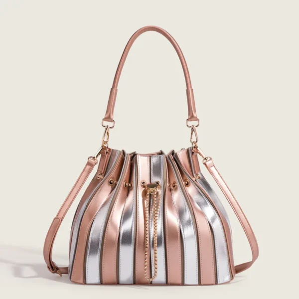 Fashion Pleated Women Bucket Shoulder Bag PU Leather Female Crossbody Bag Sbeee567706c047cf8b03a06385fe6c37y