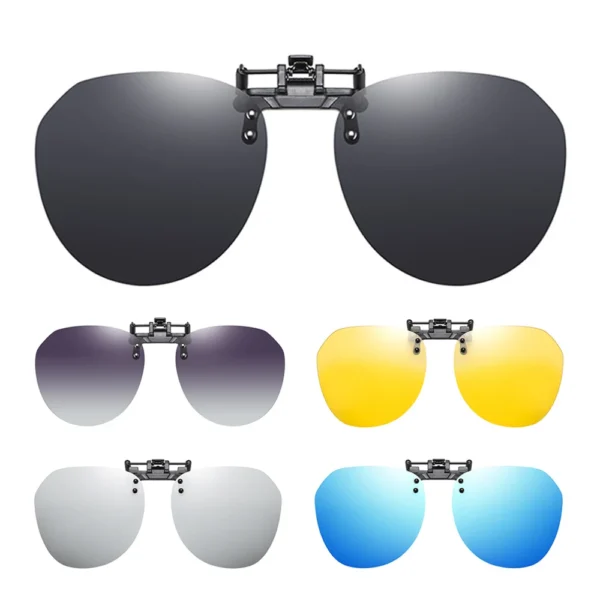 VIVIBEE Oversized Flip Up Clip On Sunglasses Polarized Gradient Grey Lens Sc05a1db929094925a0ea83b2402282b5L