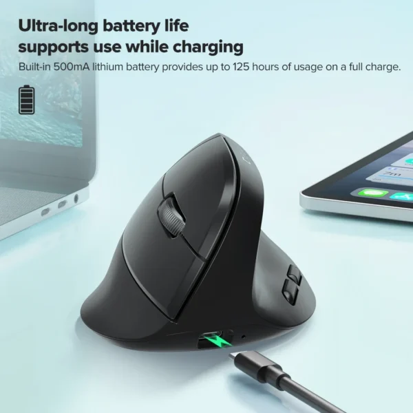 Delux M618 Air Ergonomic Wireless Mouse Vertical Mice Lightweight Rechargeable Silent Sc2cc901507744fc694e8becac898f473B