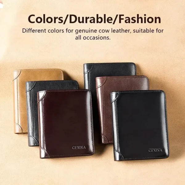 Men's Wallets RFID Blocking Genuine Leather Trifold Business Short Purse Wallet Sc3a5b334a3e449f5a82c1e6adafc2ecdU