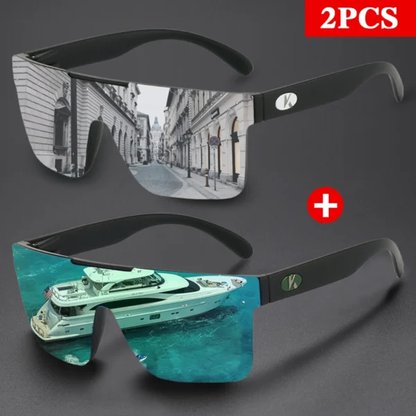 KAROS 2Pcs/Set Sports Sunglasses UV400 Lightweight Outdoor Cycling Travel Goggles Trendy Sc4194710cfc74e799e88aa7944b31748v
