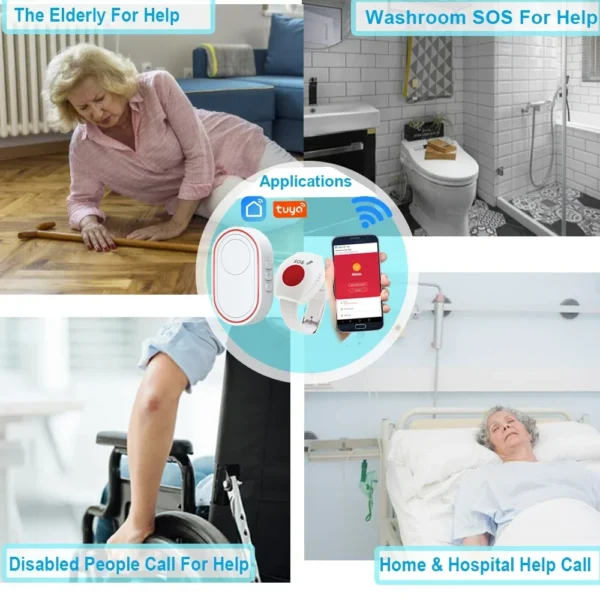 Topvico Tuya Emergency Panic Button WIFI for Elderly Alarm SOS Bracelet Sc4646976a5b842a593f971549c06b54bn