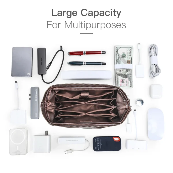 faux leather Travel Cable Organizer Bag