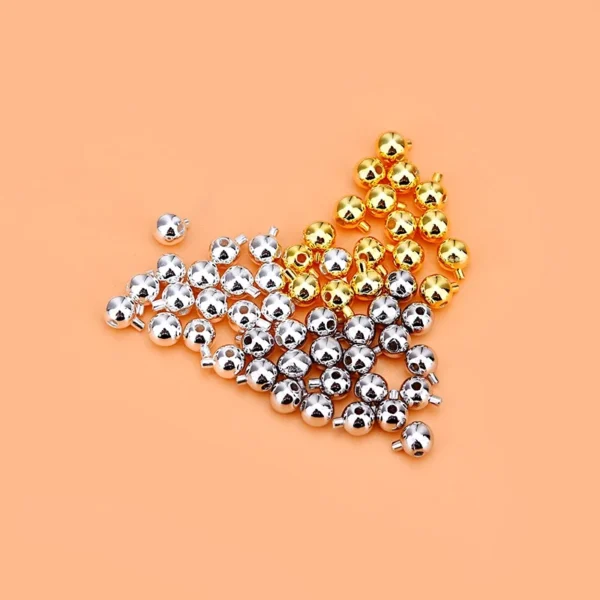 5PCS S925 silver-tone Finish button smooth surface positioning bead hand Sc5c9ca65e5c040f0bbdfaf823f335f2cb
