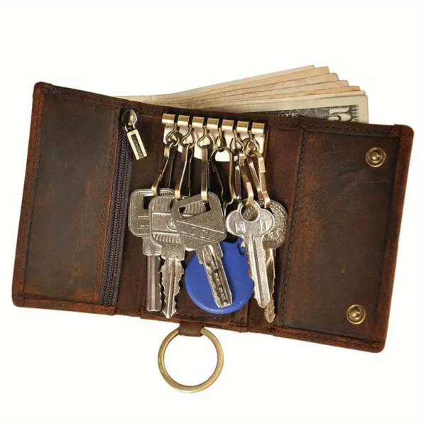 Coffee Colored Faux Leather Wallet, Multi-Function