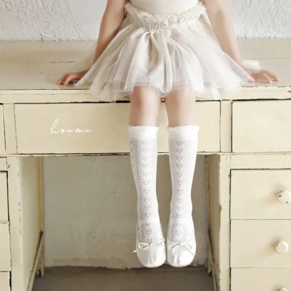 Summer 3-12Y Kids Girls Mid-tube Socks Children Girl Knee High Thin Sc7fc600039a64e5aac2e9dd44e326563J