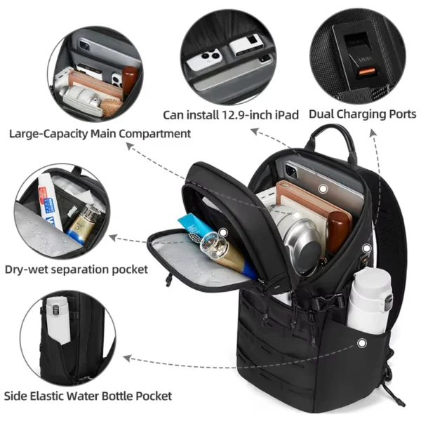 Portable Sling Bag Fashionable Multi-Pocket Crossbody Chest Bag with Water-Resistant Desig Sca4b07a626dc4bcb9b4714d1edcf9626o