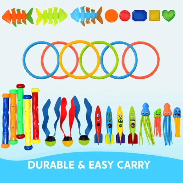 Diving Pool Sinker Toys for Kids, 30-Piece Set with Storage Sca720aa33b7d4eebbe5e987dc85535c0s