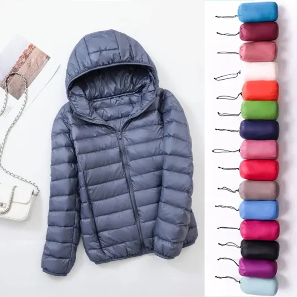 Plus Size Thin Light Down Jacket Women 2023 Autumn Winter Slim Scaf324427a324bf6956f317651fb843dZ