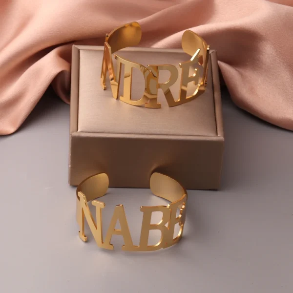 Personalized Name Women's Bangle Stainless Steel Gold Silver Bracelet Personalized Charm Scb310e14dfca47fd8e1a15bcd3330389s
