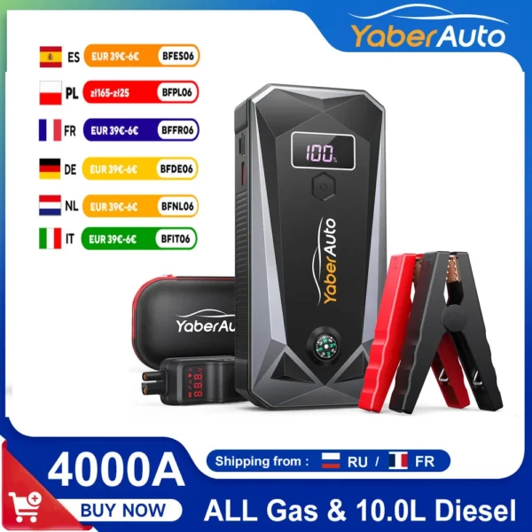 4000A Car Jump Starter Power Bank, 26800mAh Scc09edd5ec7144ea8d4e19cf124bcd3be