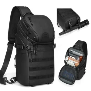 Portable Sling Bag Fashionable Multi-Pocket Crossbody Chest Bag with Water-Resistant Desig