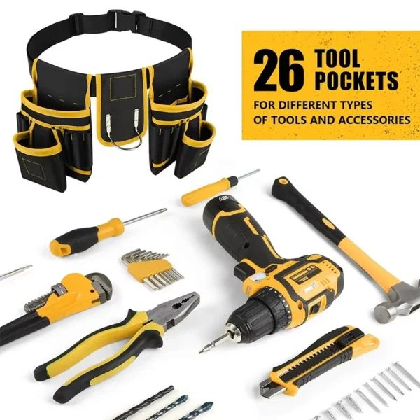 Adjustable Tool Belt Bag with Detachable Work Pouch Heavy Duty Waist Scd60a28bff8545e49a453aa0eeb199aar