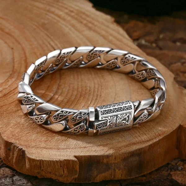 Silver-Tone Vine Garland Buckle Bracelet