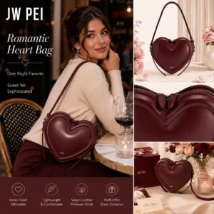 JW PEI Arlene Heart Shape Shoulder Bag: 3D Vegan Leather Crossbody