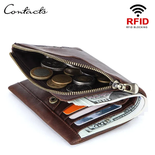CONTACT'S Genuine Leather Men Wallet Short Bifold Vintage Senior Purse Brand Sd7e14bd2adb04ac0bc879acd8eb246f33