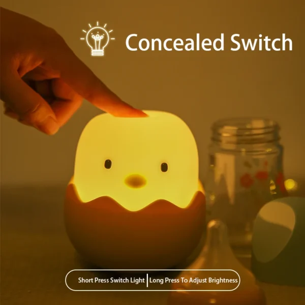 Eggshell Chicken Night Light Cartoon LED Light Bedroom Children Touch Adjustable Sd82d7582a6af4c1d979f659e7de6195d2