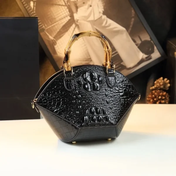 Hard Leather Women's Bag, New Fashionable Bamboo-Patterned Handbag, Shell-Style Messenger Sda22cff0439c410a94cc6ab9011dea5bJ