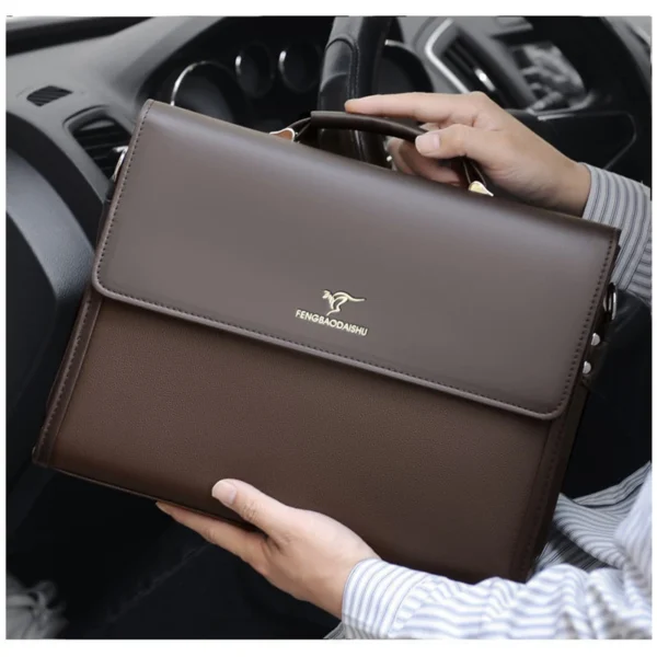 Men's Black faux leather Business Briefcase Tote Sdc90dc2faa7e482e9029267bb51fe0a37