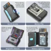 Aluminum Pop-Up Card Case with faux leather Card Slots