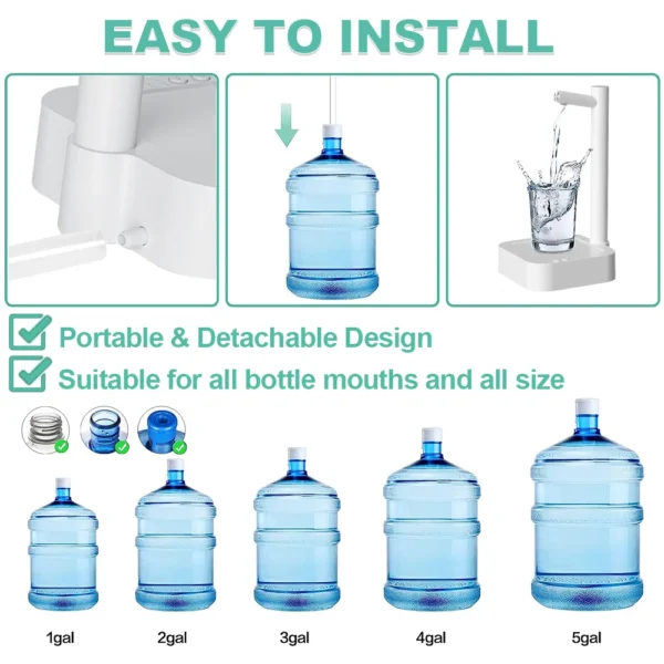Water Gallon Pump Portable Electric Water Dispenser for Household Camping Smart Sdf653871c9b343a09c9ef2b2d56c7bfdD