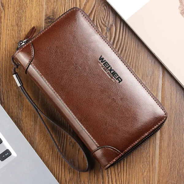 Men's Long PU faux leather Wallet with Double Zipper Se0154f423f9147e28b02b3290fcaa772s