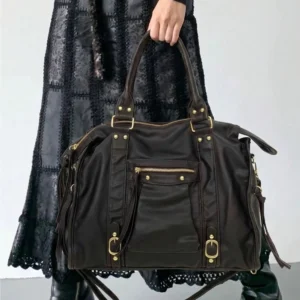 Y2K Millennium Hot Girl Motorcycle Tote Bag Large Capacity Multi Pocket