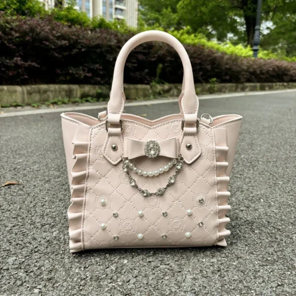 Japanese Cute Bow Pearl Rhinestone Tote Bag Se0f52fb14d9e4e218de5c859f5a8f15bF