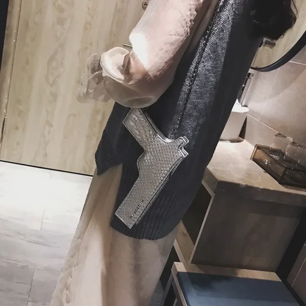 YoReAi New 3D Gun Shaped Chains Women Shoulder Bags Leather Crossbody Se2829bd6189f42faa5983fa9824bcfe5z