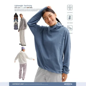 Unisex Lightweight Cloud Velvet Quick-Dry Hooded Shirt