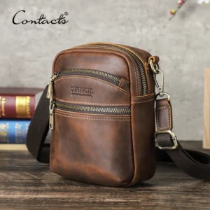 Men's faux leather Sling Phone Waist Bag