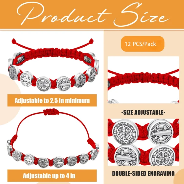 Protection Cord Bracelets, Red/Black, 12-Pack Seafb13fcda2543858cd22b39a36e19a7Y