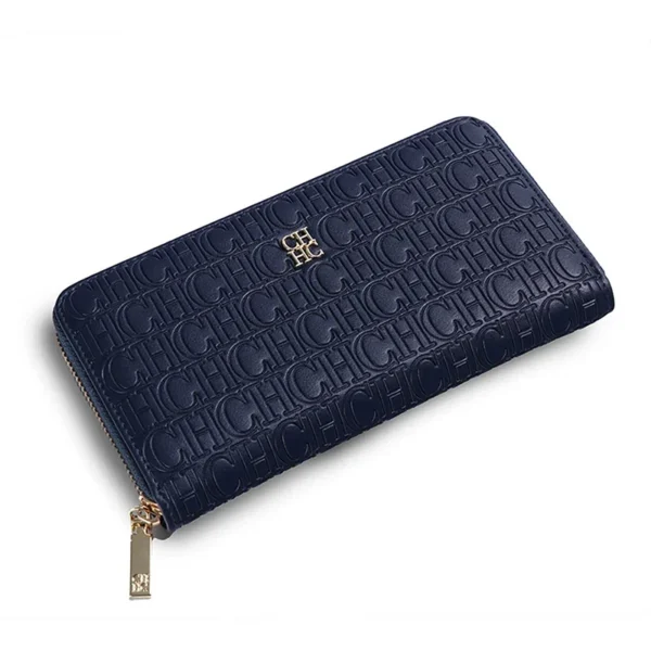 CH Elegant Embossed Zipper Wallet Brand Gold Micro Logo Multi-Card Slots Seb5763e5d206459cb8446f1eaa2e6f56A