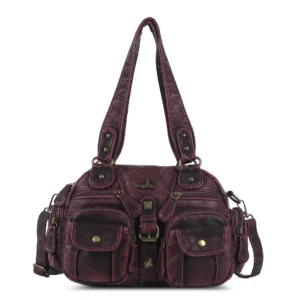 Vintage Bag Women Small Handbags Satchel Top-handle Handbag PU Shoulder Bag