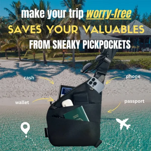 Unisex Anti-Theft Chest Bag - Adjustable Straps, Multi-Purpose Storage Pouch, Secure Secd9ddb53e9244a99aee11d203ac89211