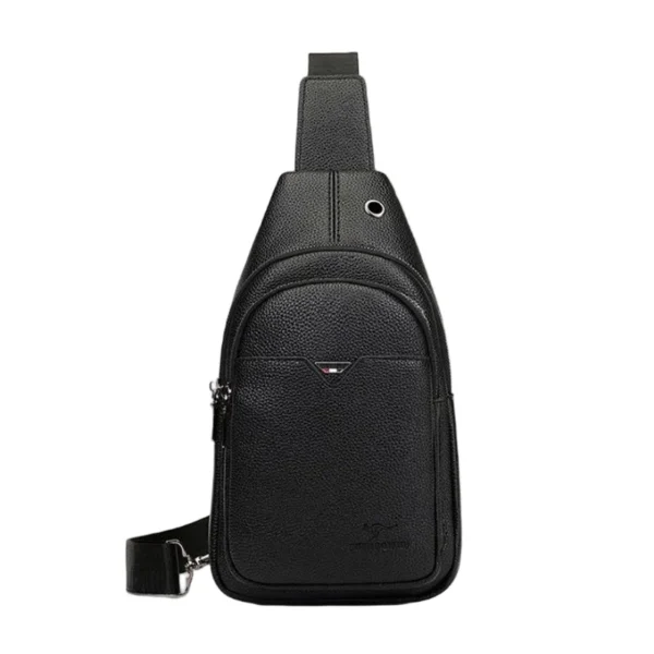 Men's Lychee PU Leather Chest Bag Multifunctional Crossbody Bag Large Capacity Sedbac3da0d394754b1c20f24ce8595d67