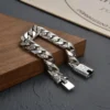 Silver-Tone Vine Garland Buckle Bracelet
